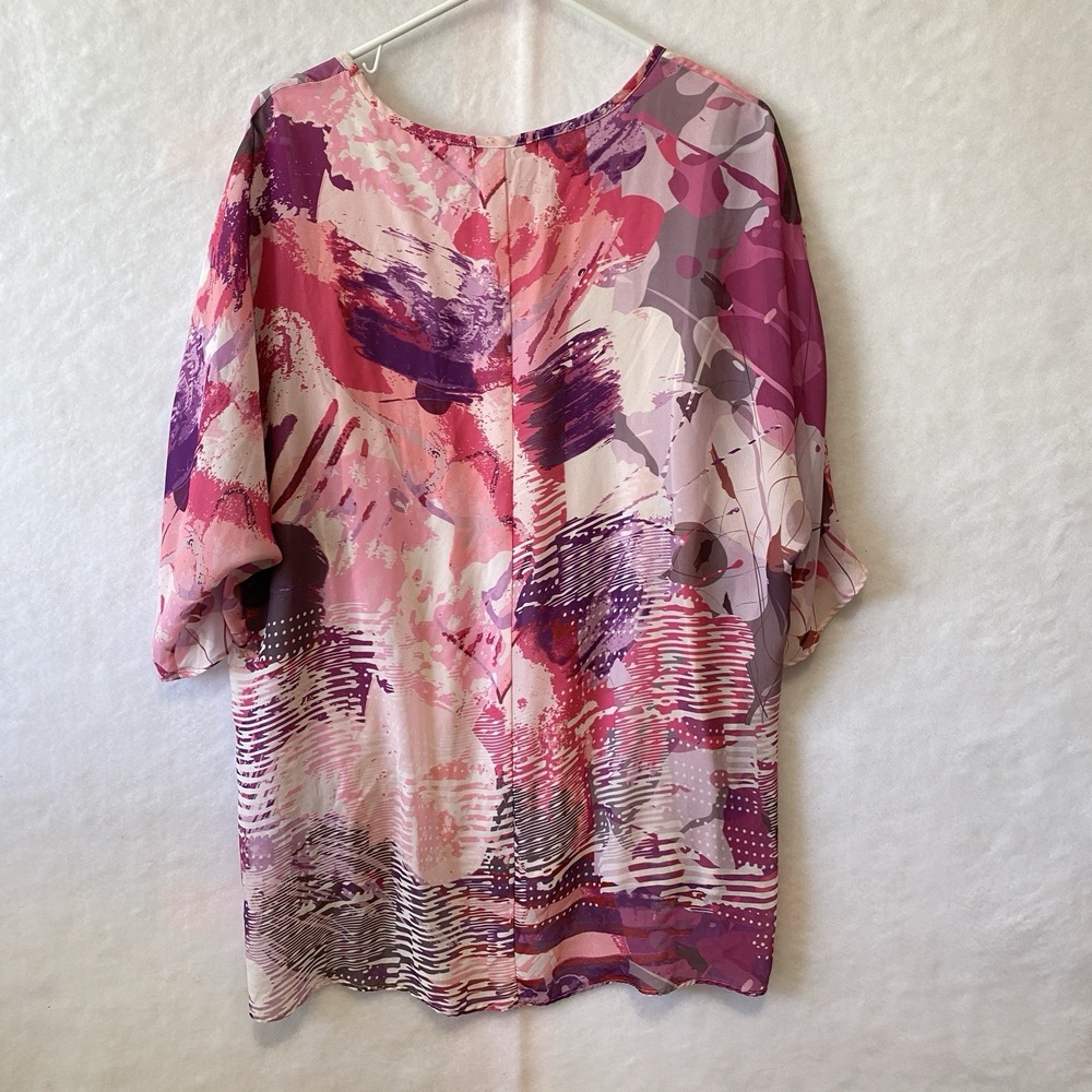 Christopher & Banks Women's Multicolor 3/4 Sleeve Round Neck Blouse Top Size L - Picture 2 of 7